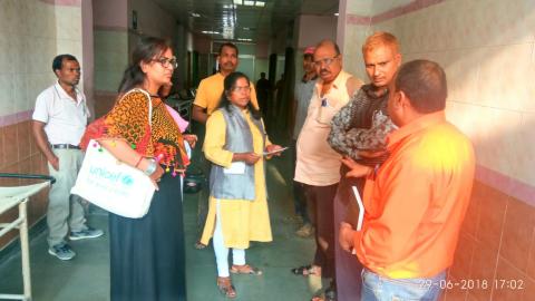 A team of JSCPCR and Shakti Vahini after admitting the rescued girl in Sadar Hospital